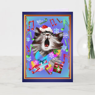 Gatito del canto del villancico del navidad
