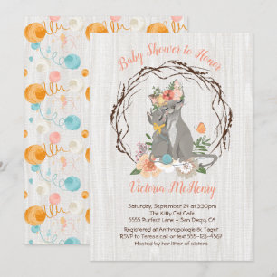 Gatito del gato del gatito e invitaciones de la