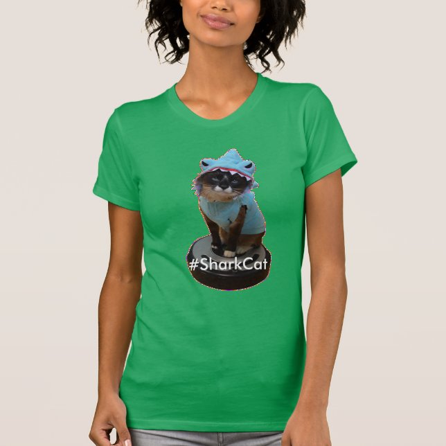 Gatito del #SharkCat de la camiseta del gato del (Anverso)