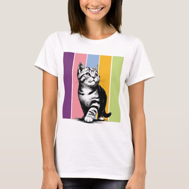 Gatito divertido Camiseta (Anverso)