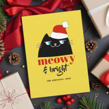 Gatito divertido de Navidad Meowy y Brillante