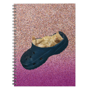 Gatito Dormido En Zapatos De Croc, Cuaderno