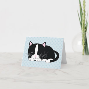 Gatito dormilón {gato esmoquin} notas de agradecim