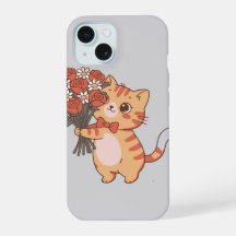 Gatito dulce con ramo de rosas