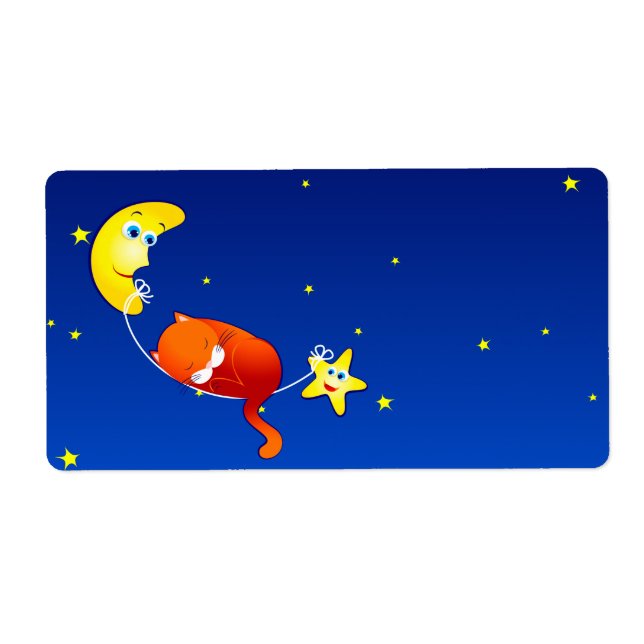 Gatito durmiente, etiqueta (Frente)