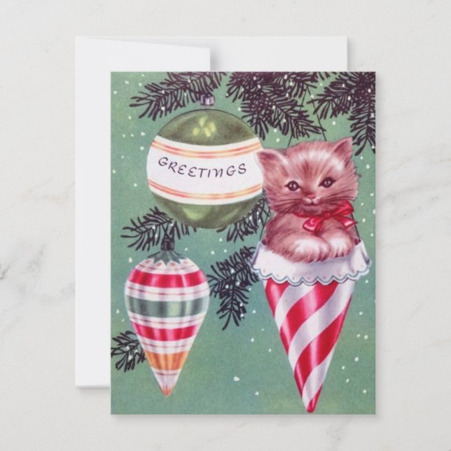 Gatito En Árbol De Navidad (Anverso)