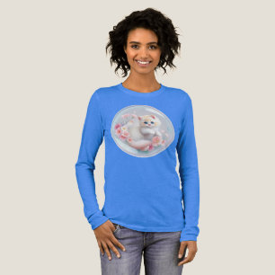 Gatito en una burbuja Camisa de tres mezclas femen