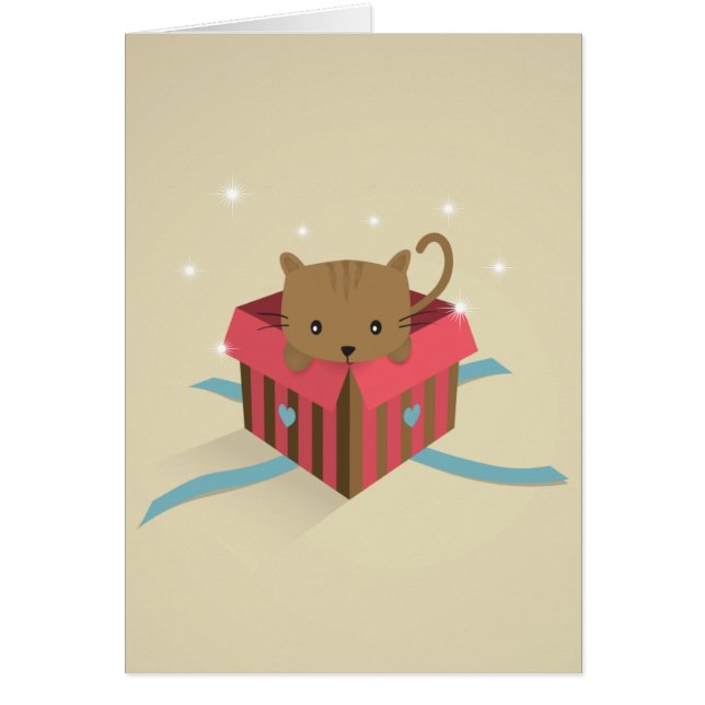 Gatito en una caja de regalo abierta (Frente)