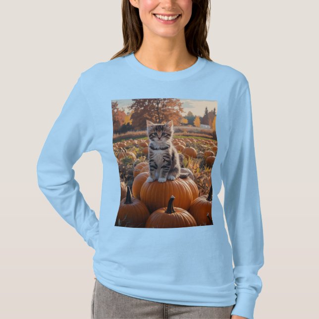 Gatito en una camiseta de campo de calabaza (Anverso)