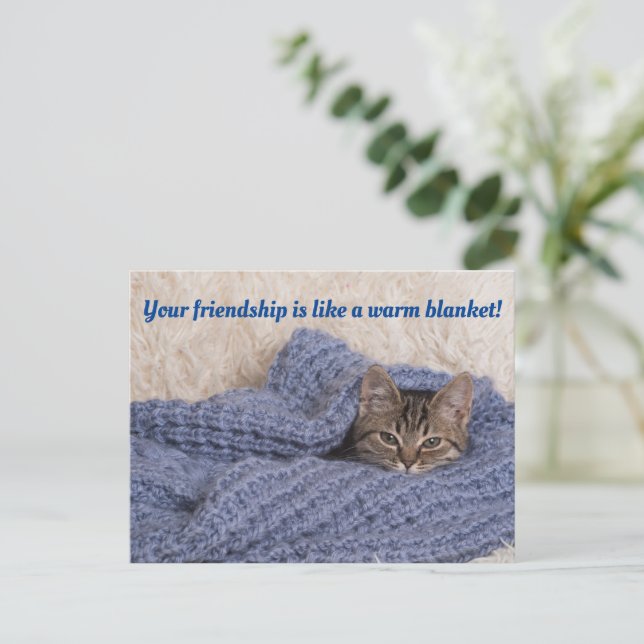 Gatito en una postal abierta (Anverso de pie)
