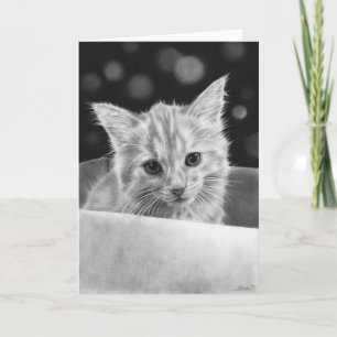 Gatito en una tarjeta de felicitación