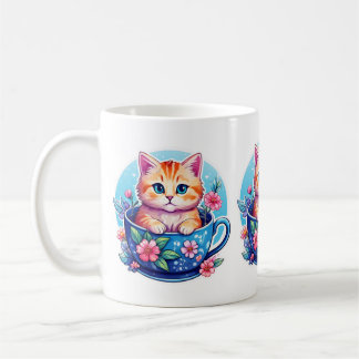 Gatito en una taza de té