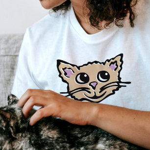 Gatito / gatito cara linda camiseta gráfica feliz