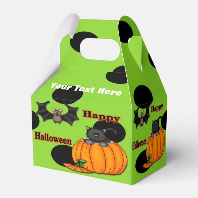 Gatito lindo de Halloween, caja de favores de gabl (Front Side)