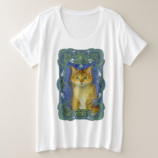 Gatito lindo en estilo Art Nouveau vintage (Anverso del diseño)