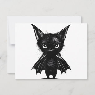 Gatito Negro Grumpy De Halloween Con Traje De Bate