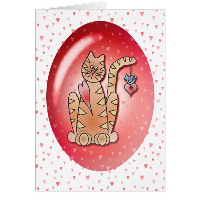 GATITO, PÁJARO y CORAZONES de SHARON SHARPE (Frente)