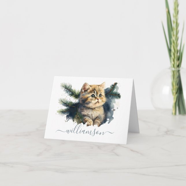 Gatito Tabby Adorable Personalizado Acuarela  (Anverso)