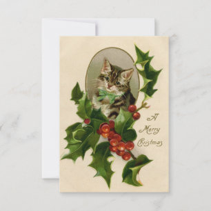 Gatito Victoriano de Navidad en Tabby Antiguo de A
