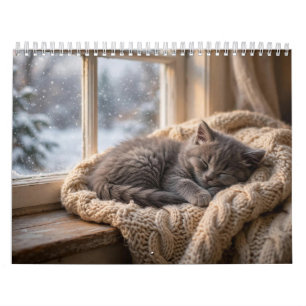 Gatitos Adorables Calendario de Pared de 12 Meses