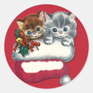 Gatitos Adorables en Pegatinas de etiquetas de reg