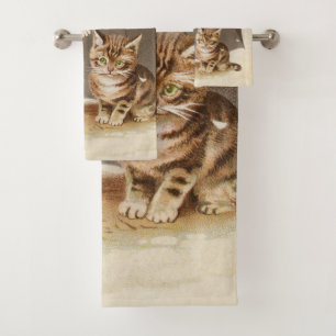 Gatitos antiguos bajo paraguas arte de gato antigu