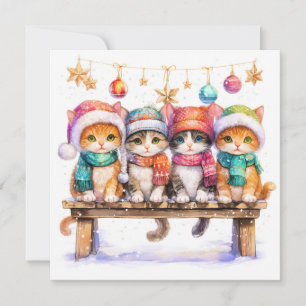 Gatitos celebrando la Navidad, mimosos y lindos,