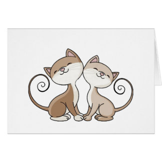 Gatitos de BFF con las colas que se encrespan