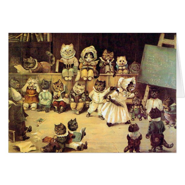 Gatitos de la escuela de un gato, Louis Wain (Anverso (Horizontal))