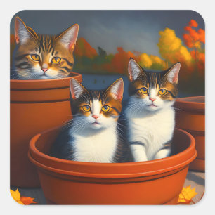 Gatitos de la planta de ollas, Pegatinas