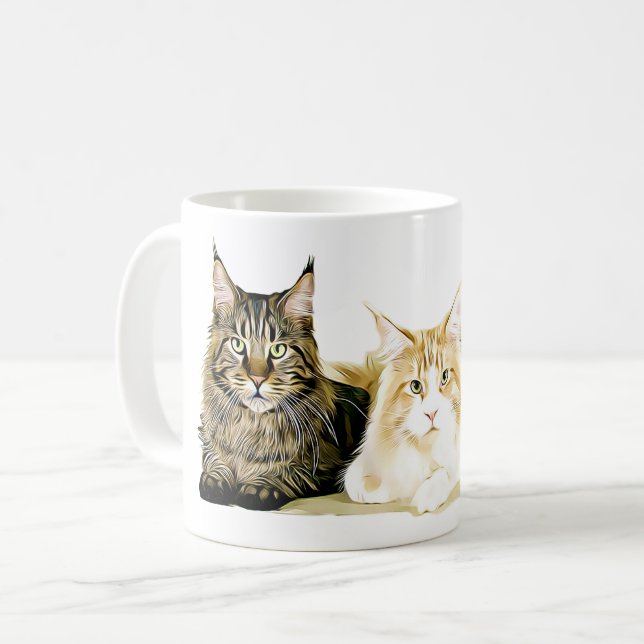 Gatitos de los gatos de Coon de Maine, taza de (Anverso izquierdo)