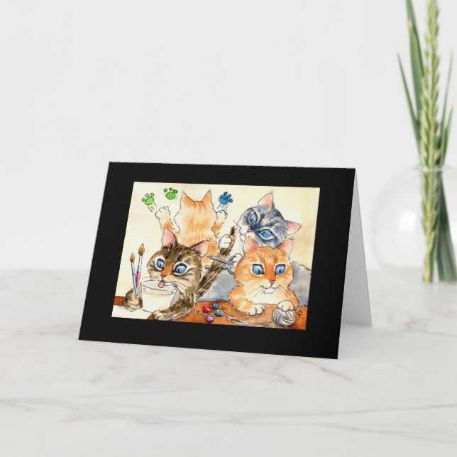 gatitos del De nuevo-school en tarjeta de la clase (Anverso)
