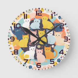 Gatitos en el reloj