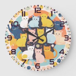 Gatitos en el reloj
