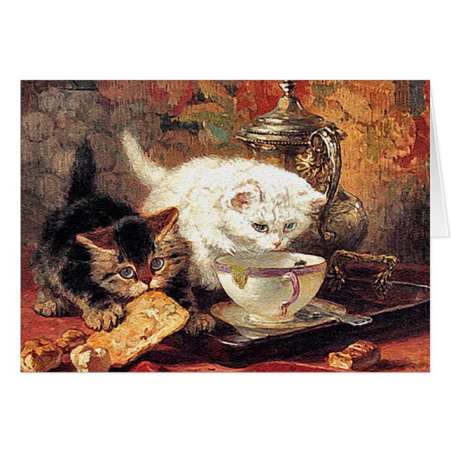 Gatitos - Té para dos - Pintura de gato (Anverso (Horizontal))