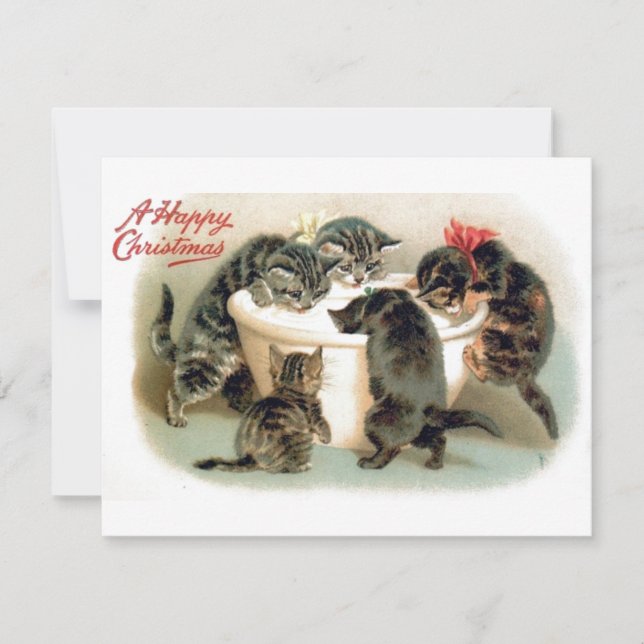 Gatitos vintage de Navidad (Anverso)