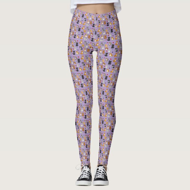 Gatitos y cachorros Leggings (Anverso)