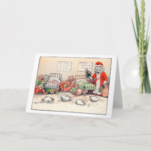 Gatitos y Santa Cat, tarjeta de Louis Wain