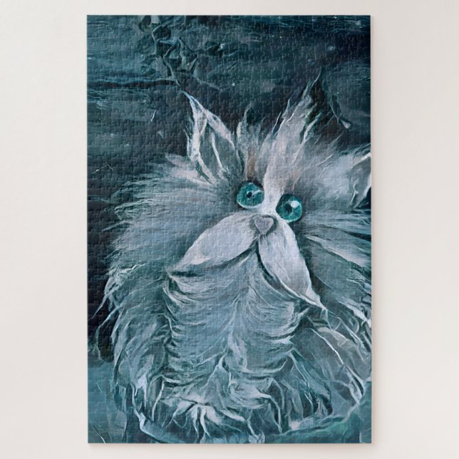 Gato 1 - Mirándote el rompecabezas (Vertical)