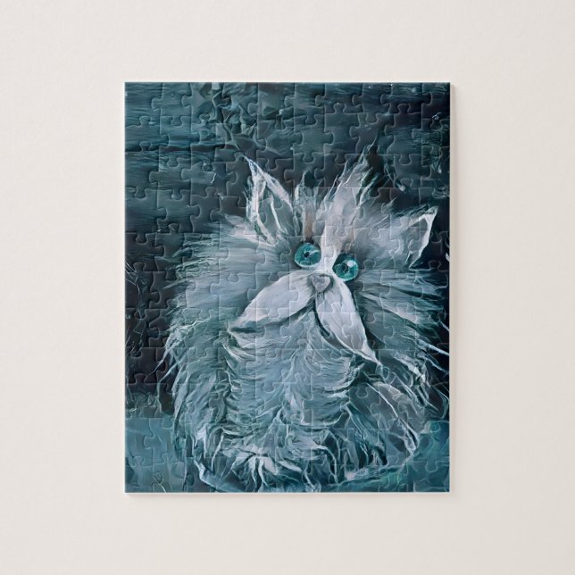 Gato 1 - Mirándote el rompecabezas (Vertical)