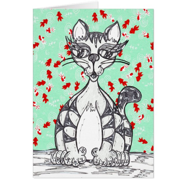 Gato 1Card del papel japonés (Frente)