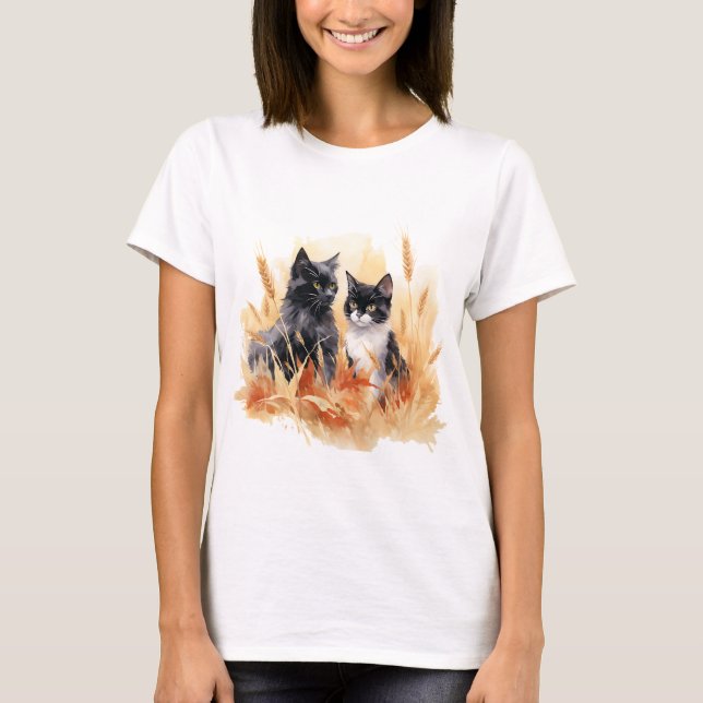 Gato 5 en camiseta de otoño (Anverso)