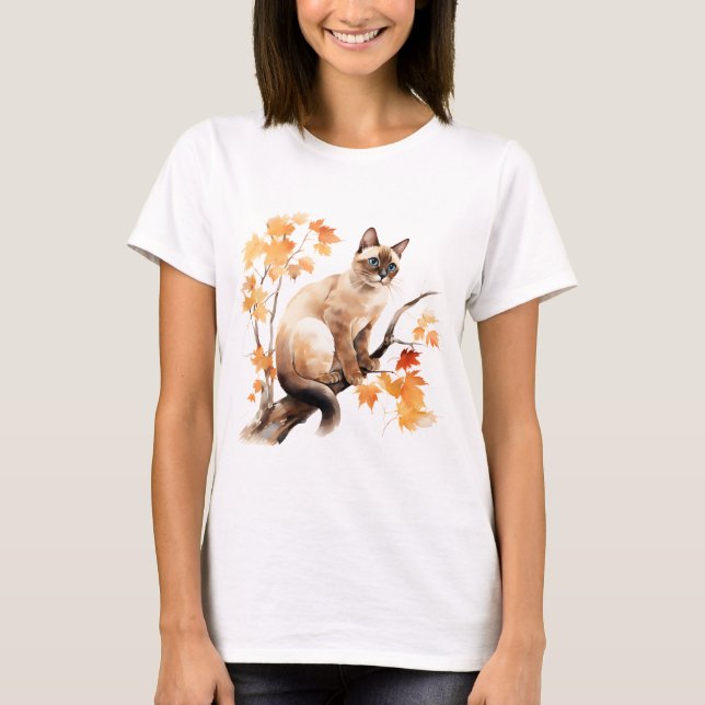 Gato 6 en camiseta otoño (Anverso)