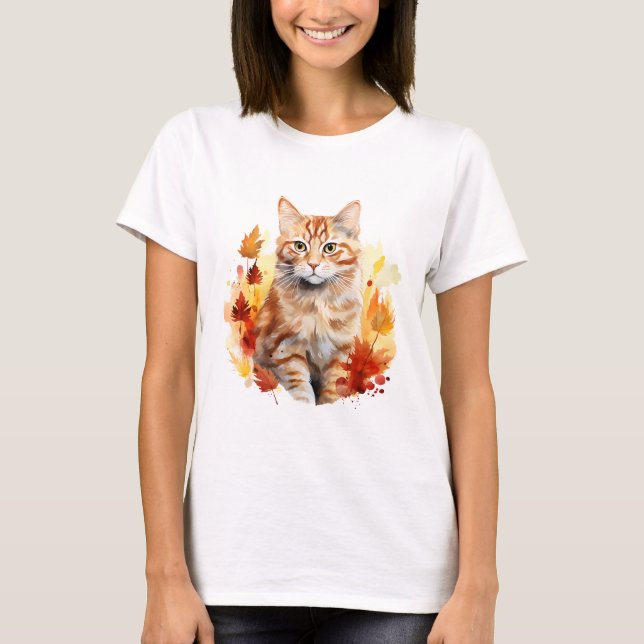 Gato 7 en camiseta otoño (Anverso)