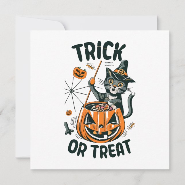 Gato abstracto de Halloween (Anverso)