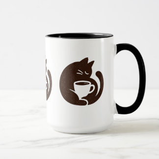 Gato Acogedor y Taza de Café