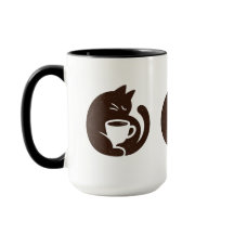 Gato Acogedor y Taza de Café