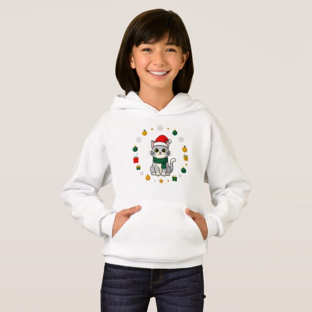 Gato Adorable con Gorro de Santa – Mascota de las  (Anverso completo)