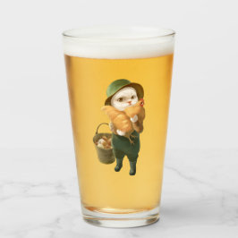 Gato Adorable con Hen en la Granja