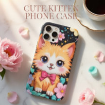 Gato Adorable con Lazo Rosa Arte Brillante Negro